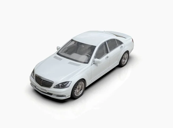 Generic Brandless Luxury Car Isolated White Illustration Contemporary Sedan Studio — Stock Photo, Image