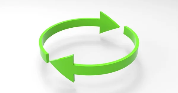 Green Eco Recycle Arrows, Recycled Icon and Rotation Cycle Symbol with Arrows — Stock Photo, Image