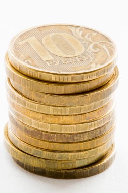 Russian ruble coins closeup clipart