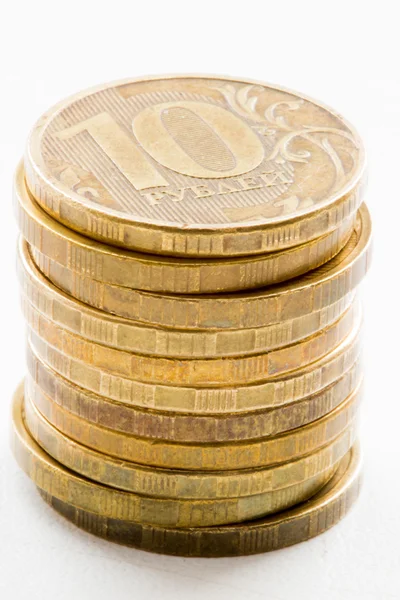 Russian ruble coins closeup — Stock Photo, Image