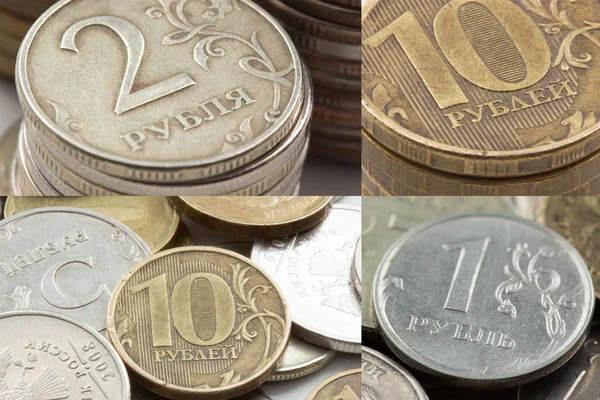 Rouble russe pièces gros plan — Photo