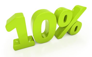 3D ten percent isolated clipart