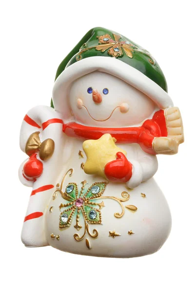 Sneeuwpop geïsoleerd op wit — Stockfoto
