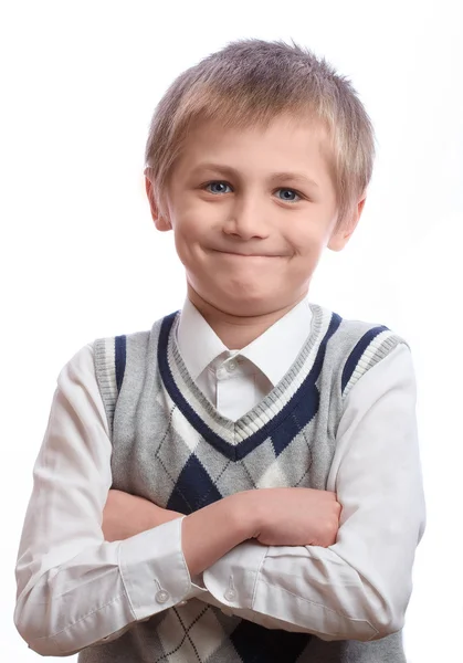 Junge auf weißem Hintergrund — Stockfoto