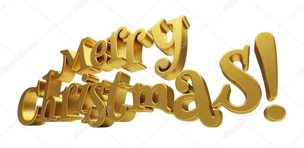 Merry Christmas lettering isolated