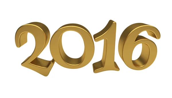 Gold 2016 lettering isolated — Stock Photo, Image