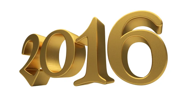 Gold 2016 lettering isolated — Stock Photo, Image