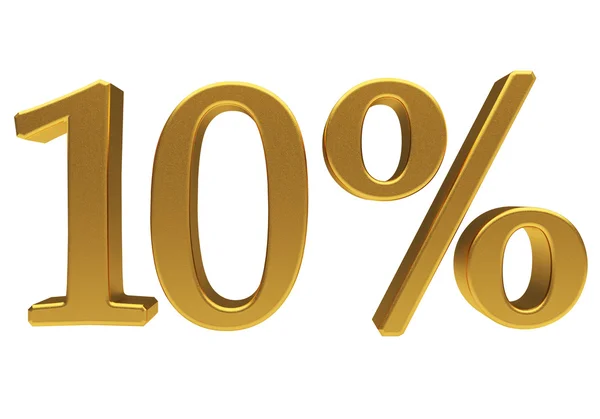 Oro 3D isolato al 10% — Foto Stock