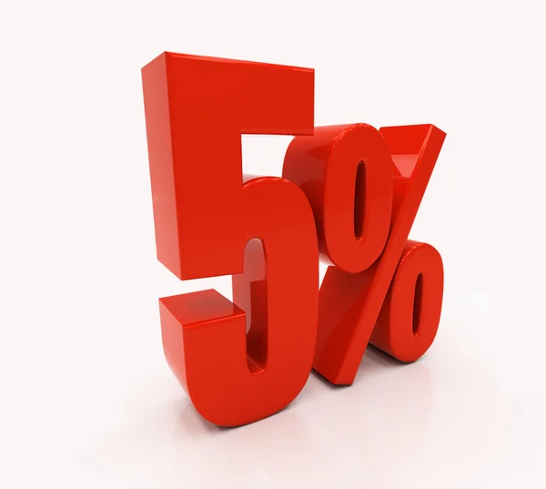 3D 5 percent — Stock Photo, Image