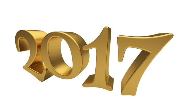 Gold 2017 lettering isolated — Stock Photo, Image