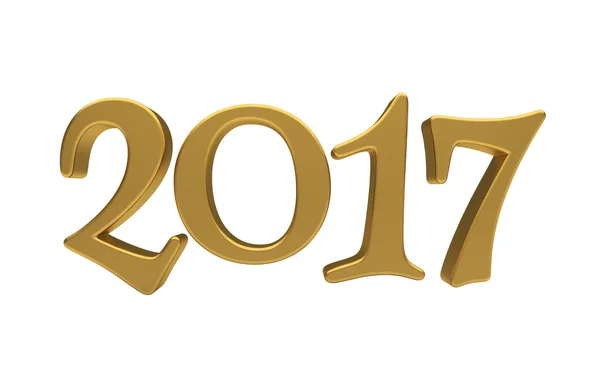 Gold 2017 lettering isolated — Stock Photo, Image