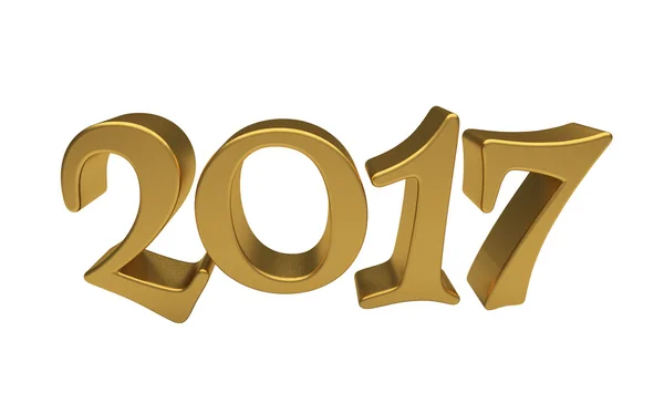 Goud 2017 belettering geïsoleerd — Stockfoto