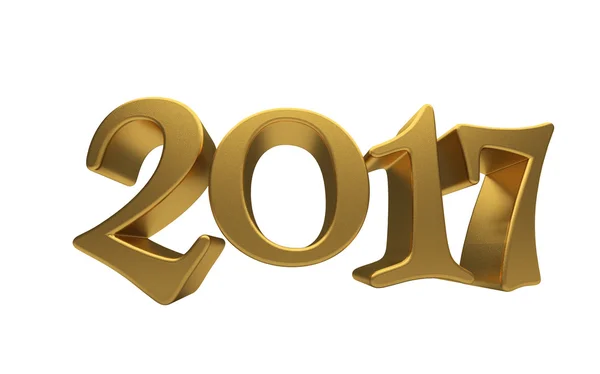 Gold 2017 lettering isolated — Stock Photo, Image