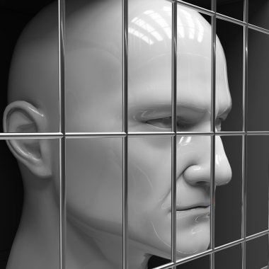 Man in jail clipart