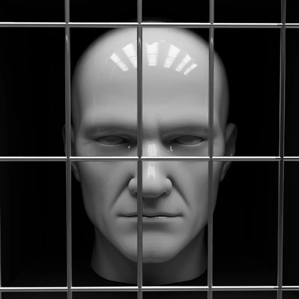 Człowiek w więzieniu — Zdjęcie stockowe