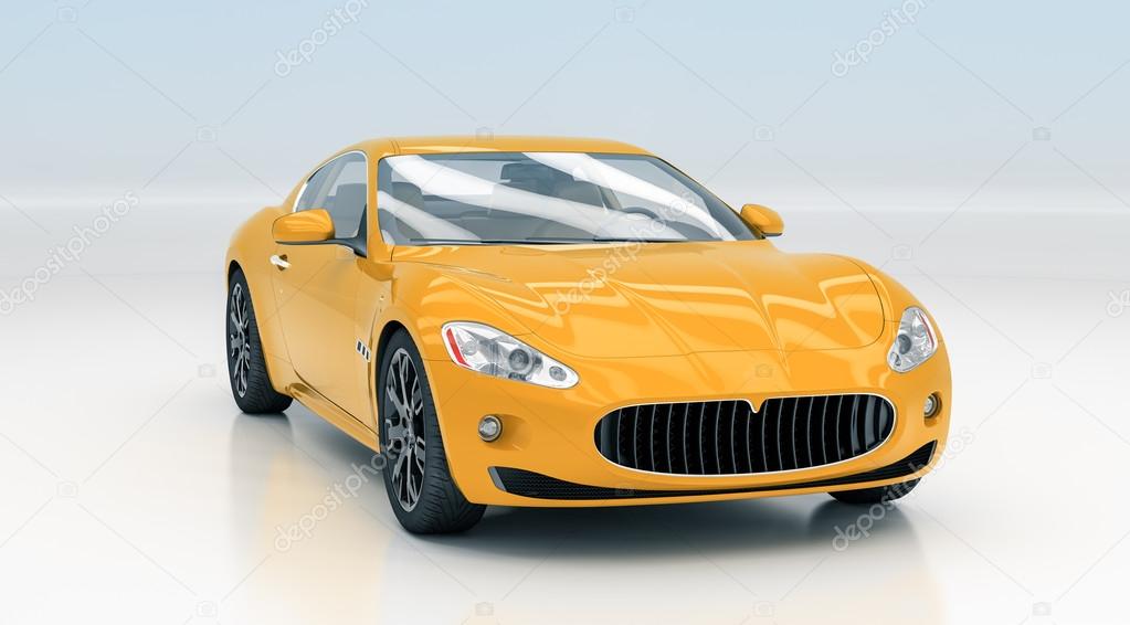 Modern sport car in light studio
