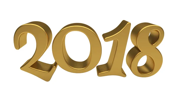 Gold 2018 lettering isolated — Stock Photo, Image