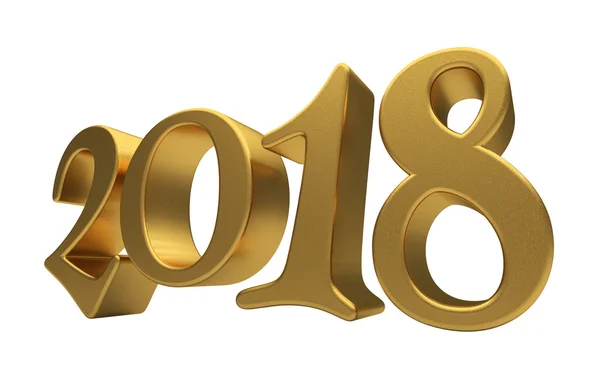 Gold 2018 lettering isolated — Stock Photo, Image