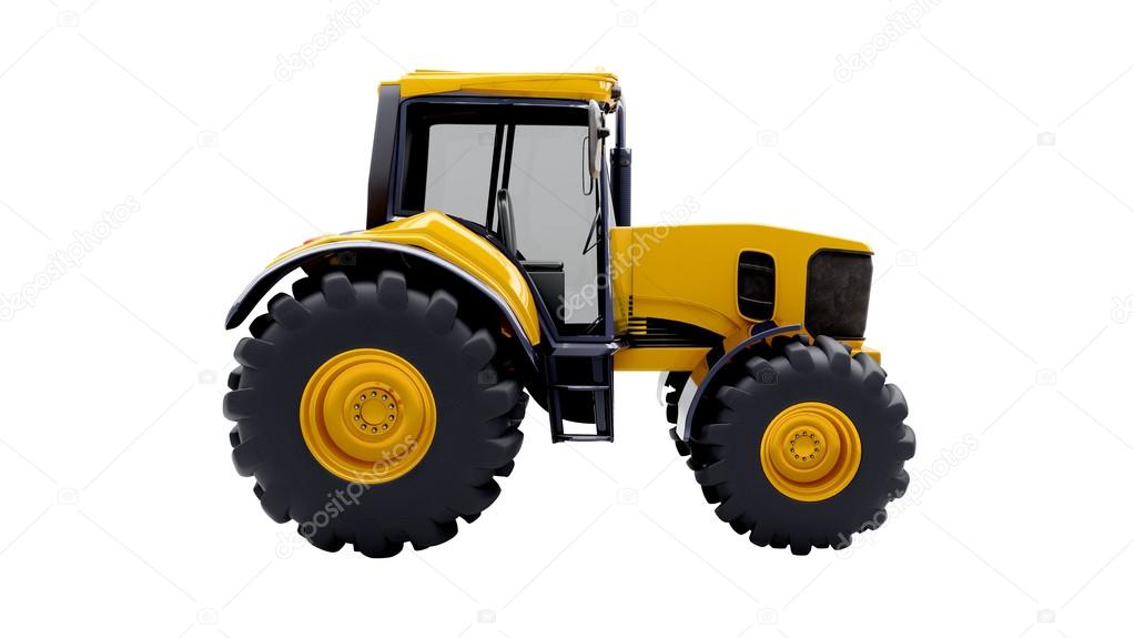Farm tractor isolated