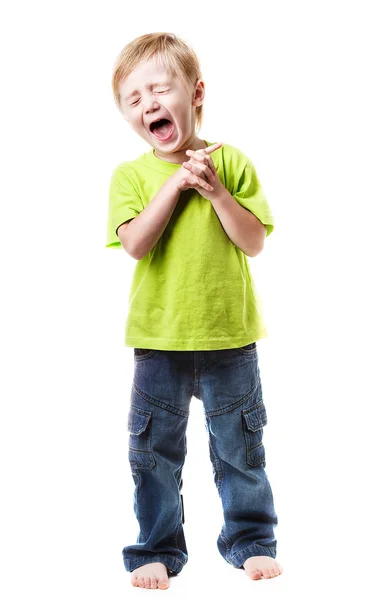 Jongen schreeuwen — Stockfoto