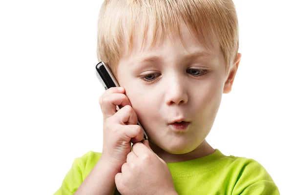Boy calling phone Stock Picture