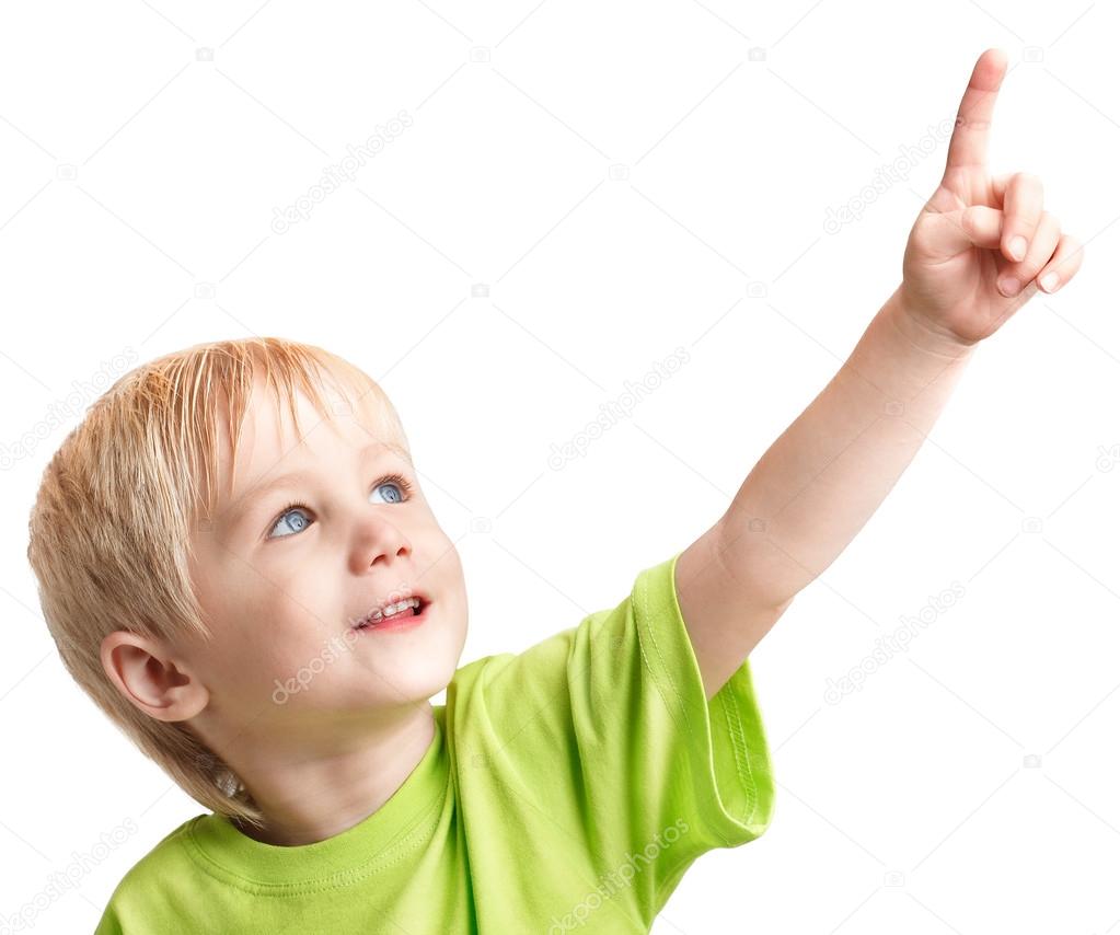 Boy points his finger