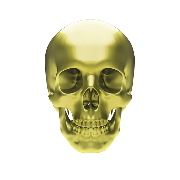 Gold metallic skull — Stock Photo, Image