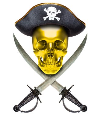 Jolly Roger gold clipart