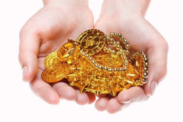 Hand holding treasures Stock Picture