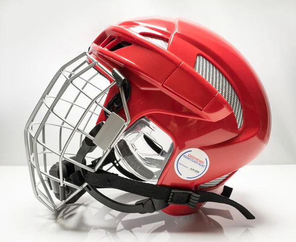 Rode hockey helm — Stockfoto