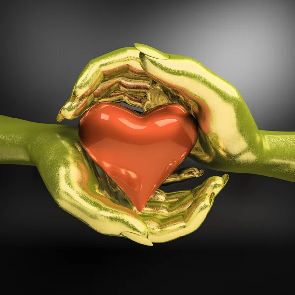 Close up of woman hands with heart — Stock Photo, Image