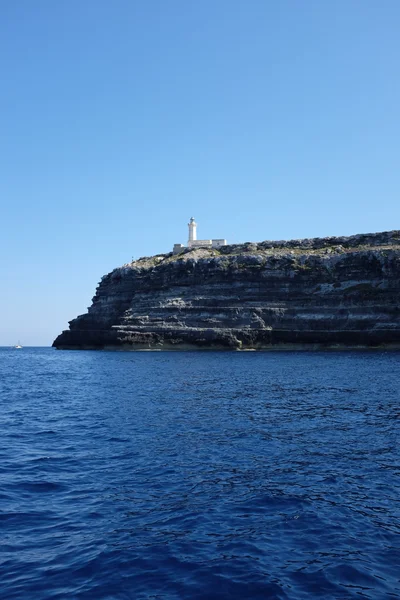 Lampedusa ø fyrtårn - Stock-foto