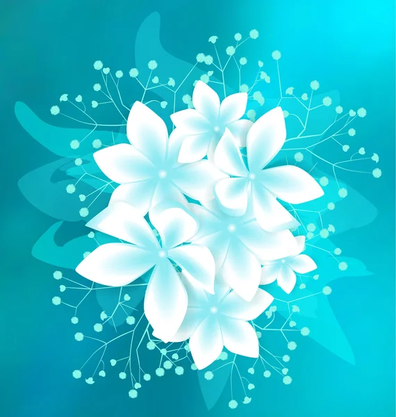 Vector witte bloemen — Stockvector