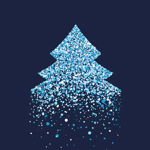 Vektor Illustration Weihnachtsbaum Mit Punkten Frohe Weihnachten — Stockvektor