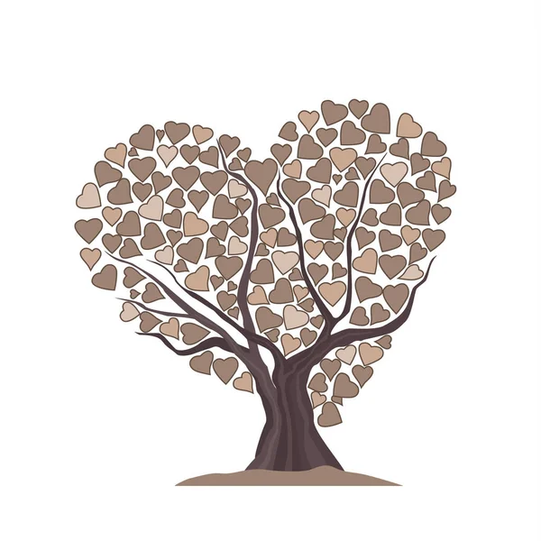 用心脏做成的树的矢量图 模板背景设计 情人节或母亲节 — 图库矢量图片