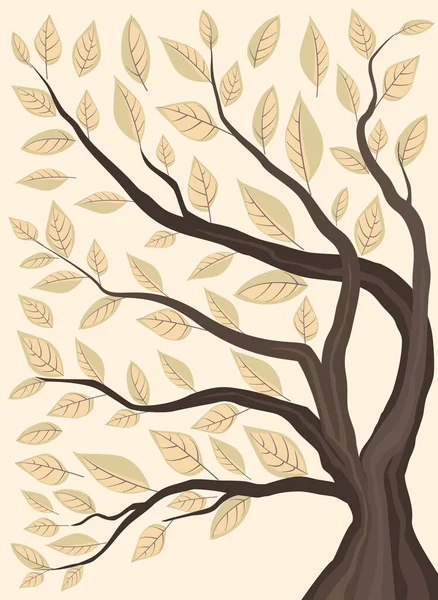 Bäume mit Blättern — Stockvektor