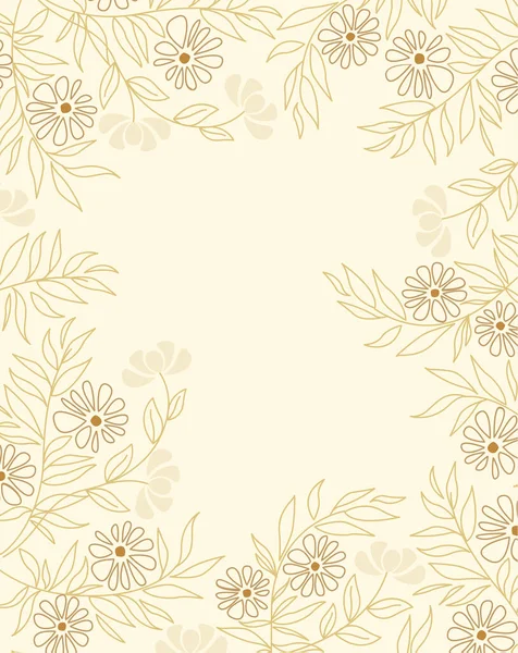 Decoración floral con hojas — Vector de stock