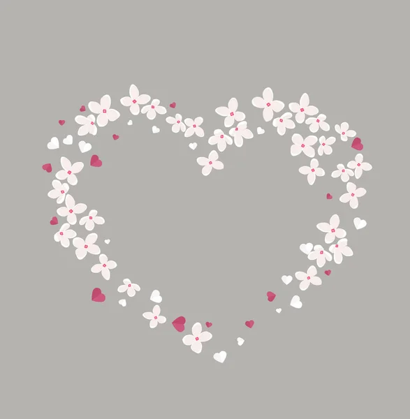 Coeur en forme de fleur — Image vectorielle