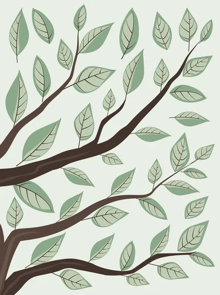 Branches and green leaves — Stock Vector