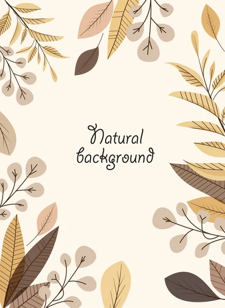 Vector Illustration Decoration Leaves Natural Background Invitation Card Template Branches Royalty Free Stock Vectors