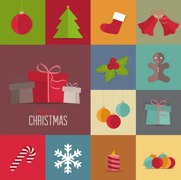 Iconos de Navidad — Vector de stock