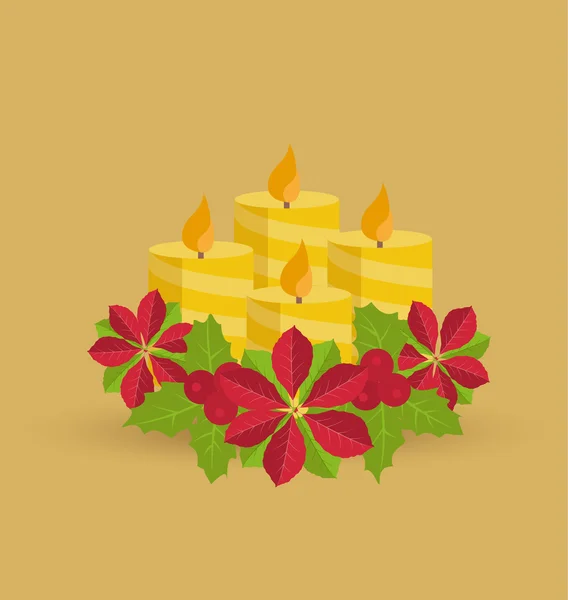 Velas de Natal — Vetor de Stock