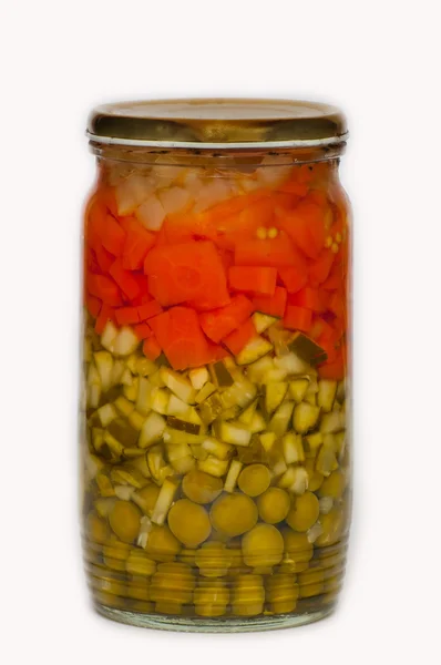 Jars pickled vegetables. — Stock Photo, Image