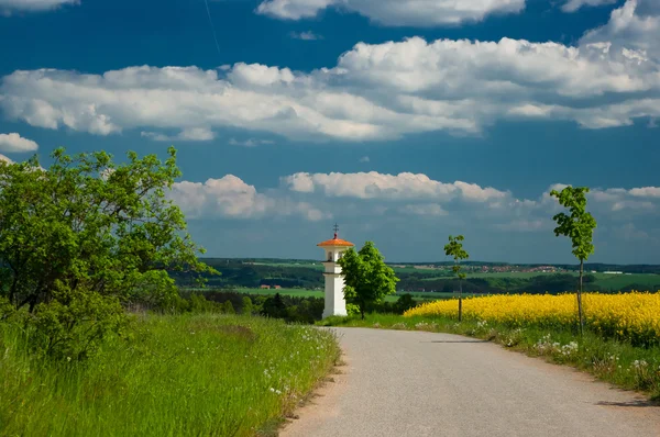 Krajina s kaplí. Stock Fotografie