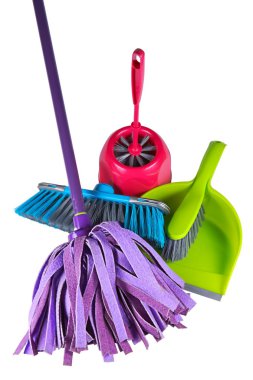 Cleaning equipment, on a white background clipart