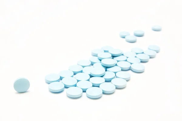 白い背景、薬局に薬のカプセルの丸薬 — ストック写真