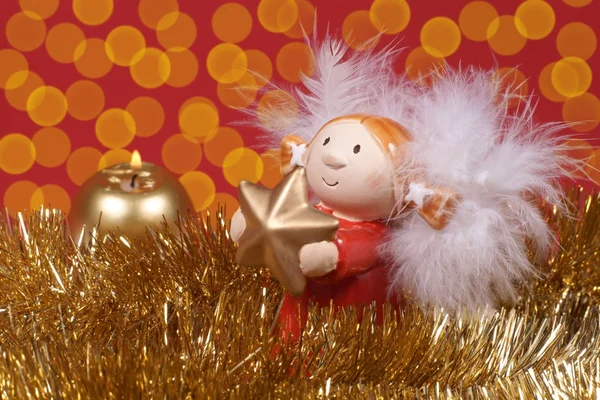 Christmas decoration, Angel and flare of light — Stock Photo, Image