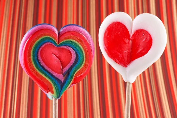 Valentine's Day, heart shaped lollipops — Stock Photo, Image