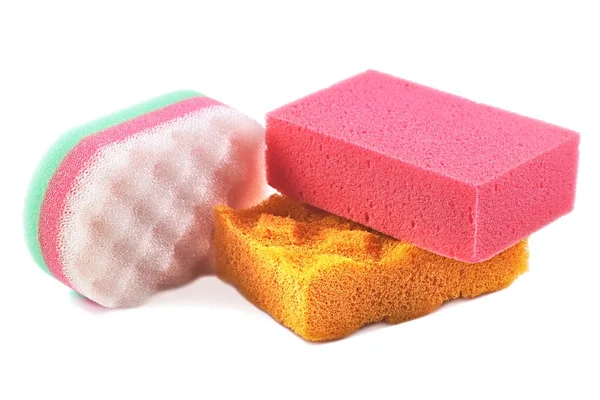 Sponge, Tri color, Bath Sponge isolated on white background — Stock Photo, Image