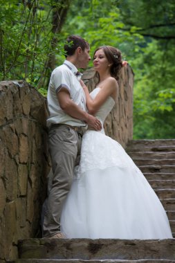 Düğün günü güzel evli çift